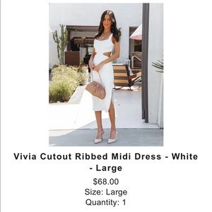 Vici white midi cut out ribbed dress